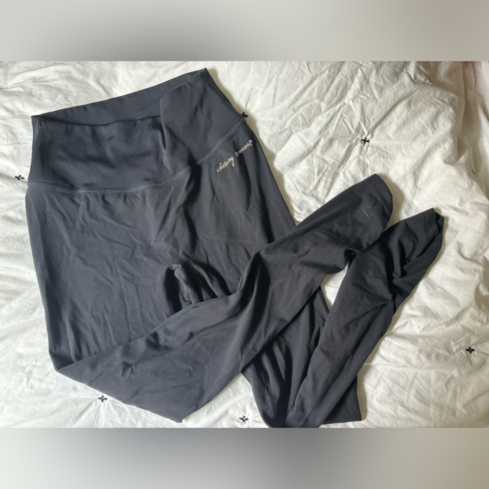 Gym Shark Scrunch Black Leggings with Gold Detail